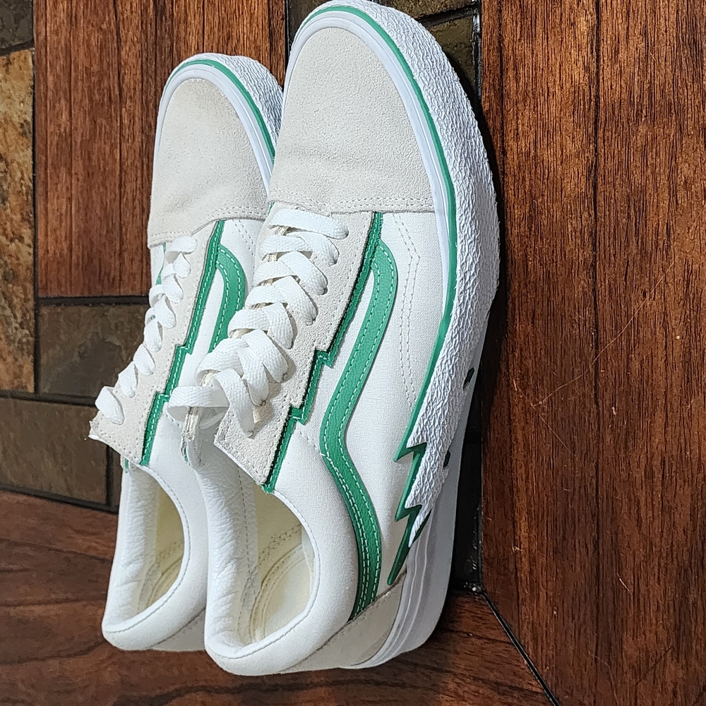 VANS Old Skool Bolt Shoe Men's Size US 9.5 Canvas White/Green - Picture 3 of 5